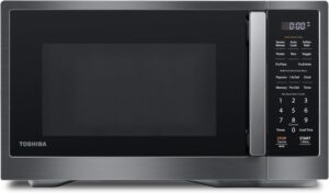 TOSHIBA ML4-EM12PA(BS) Countertop Microwave Oven with Stylish Design As Kitchen Essentials, Smart Sensor, 13 Auto Menus&Mute Function, 1.2 Cu Ft with 12.4" Turntable, 1000W, Black Stainless Steel